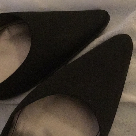 VS Laver Black Satin Ankle Strap Slides 7.5 - Picture 5 of 8